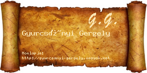 Gyurcsányi Gergely névjegykártya